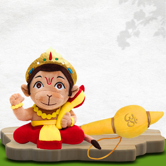 Mantra Chanting Baby Hanuman (Small) and Gada Rattle Combo