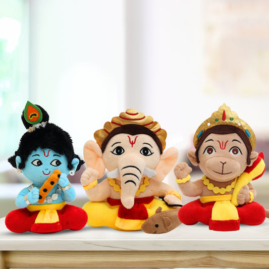 Mantra Chanting Baby Krishna , Baby Ganesha & Baby Hanuman ( Pack of 3 )- Small