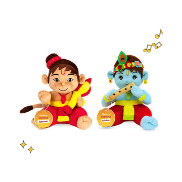 Mantra Chanting Baby Krishna & Baby Hanuman (Pack of 2)- Medium
