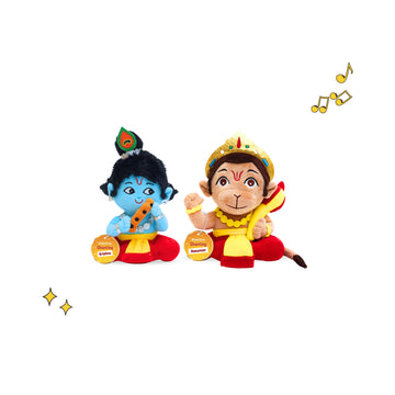 Mantra Chanting Baby Krishna & Baby Hanuman (Pack of 2)-Small