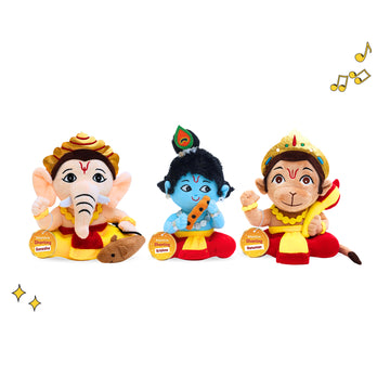 Mantra Chanting Baby Krishna , Baby Ganesha & Baby Hanuman ( Pack of 3 )- Small