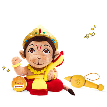 Mantra Chanting Baby Hanuman (Small) and Gada Rattle Combo