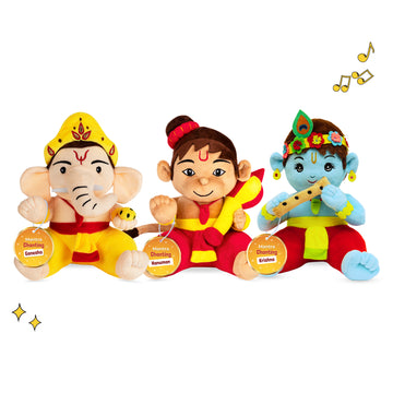 Mantra Chanting Baby Krishna, Baby Ganesha & Baby Hanuman (Pack of 3)- Medium