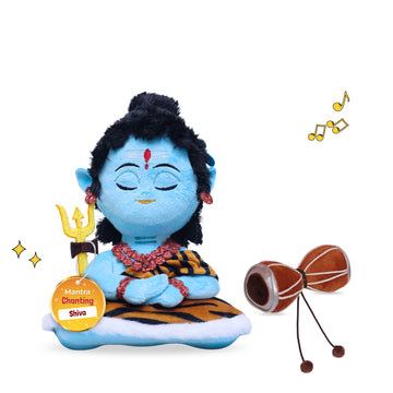 Mantra Chanting Baby Shiva (Small) and Damru Rattle Combo