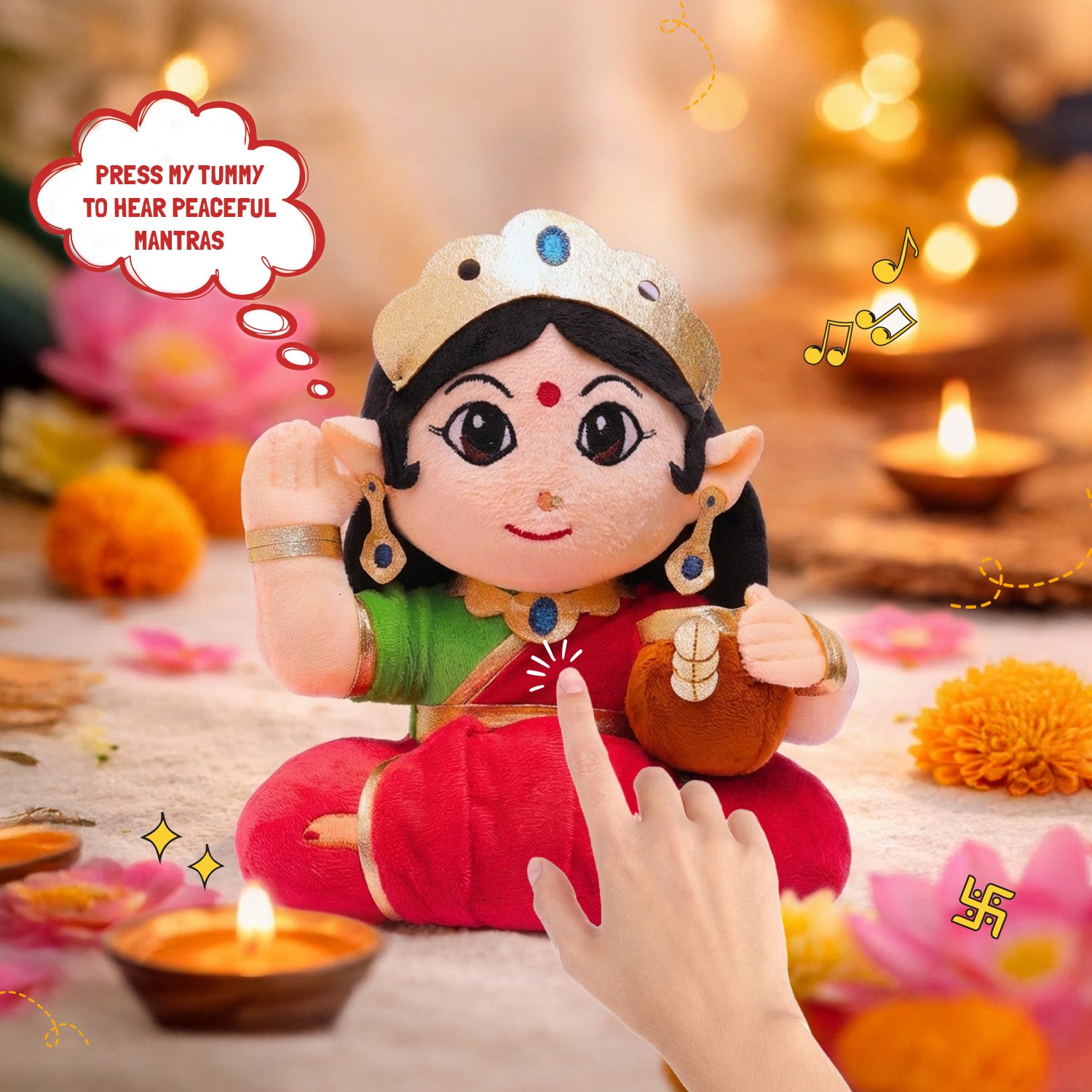Mantra Chanting Devi Lakshmi Toy - Spiritual Kids Plush | Panda's Box
