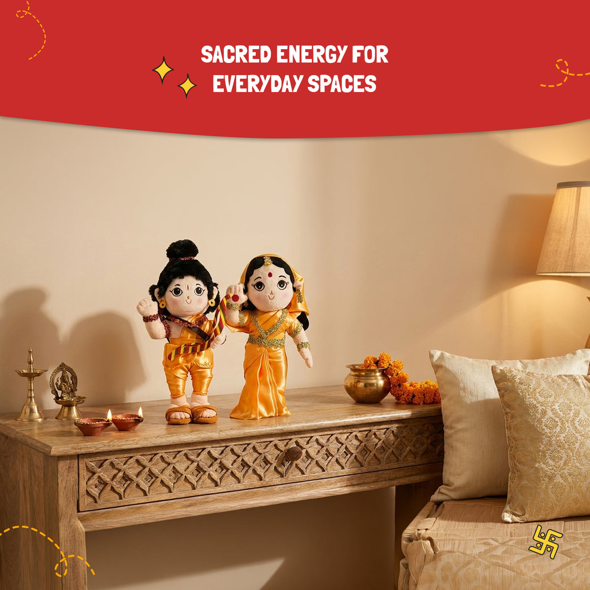 Baby Ramasore Baby Rama & Sita Soft Toy Duo - Divine Ram Toy for Kids | Panda's Box