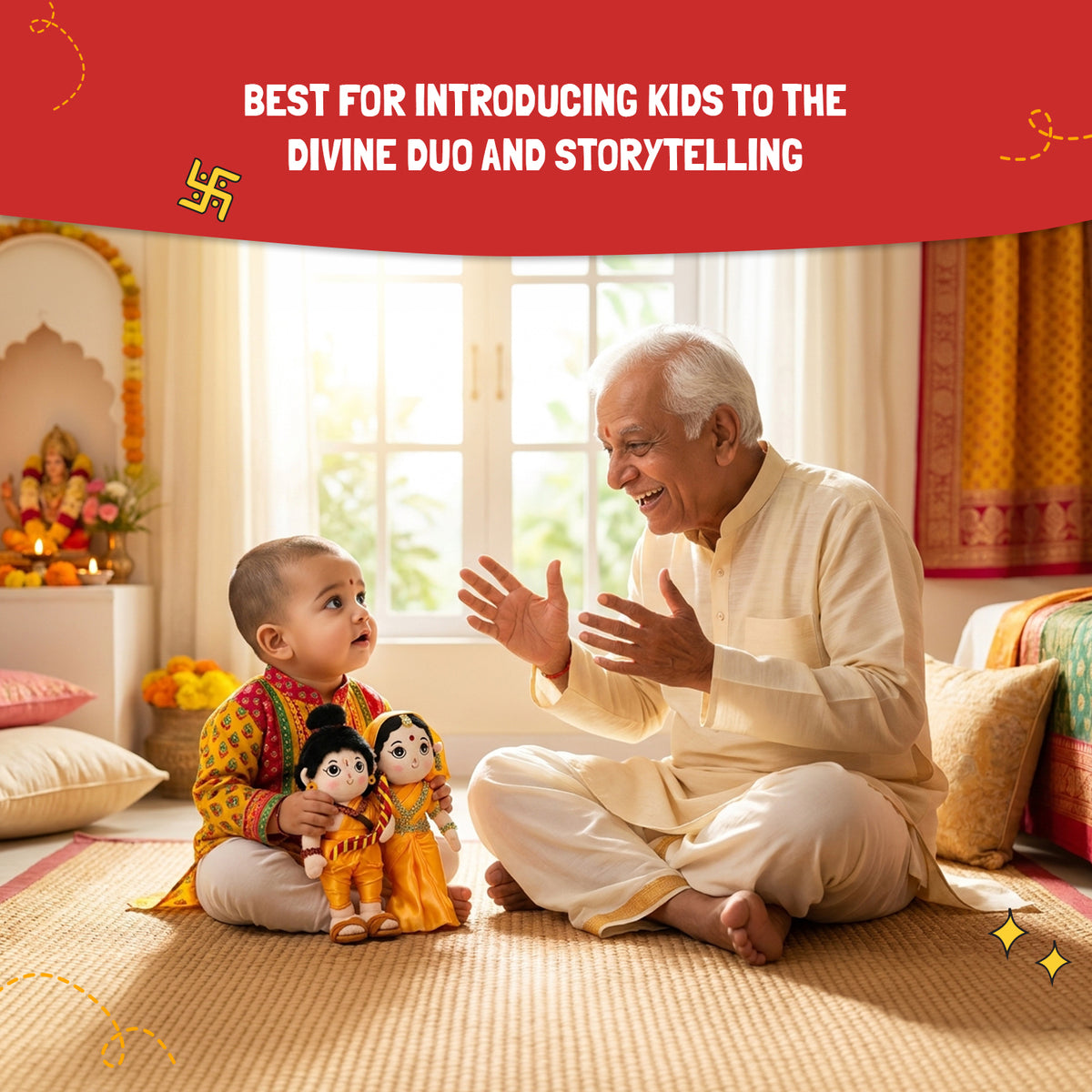 Infant Rama Baby Rama & Sita Soft Toy Duo - Divine Ram Toy for Kids | Panda's Box