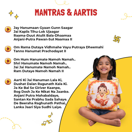 Hanuman Mantra Chanting Plush Pillow (25 cms)