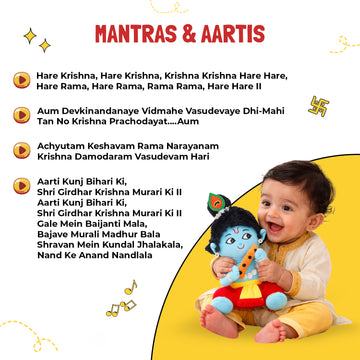 Mantra Chanting Baby Krishna (Small-22 cm)