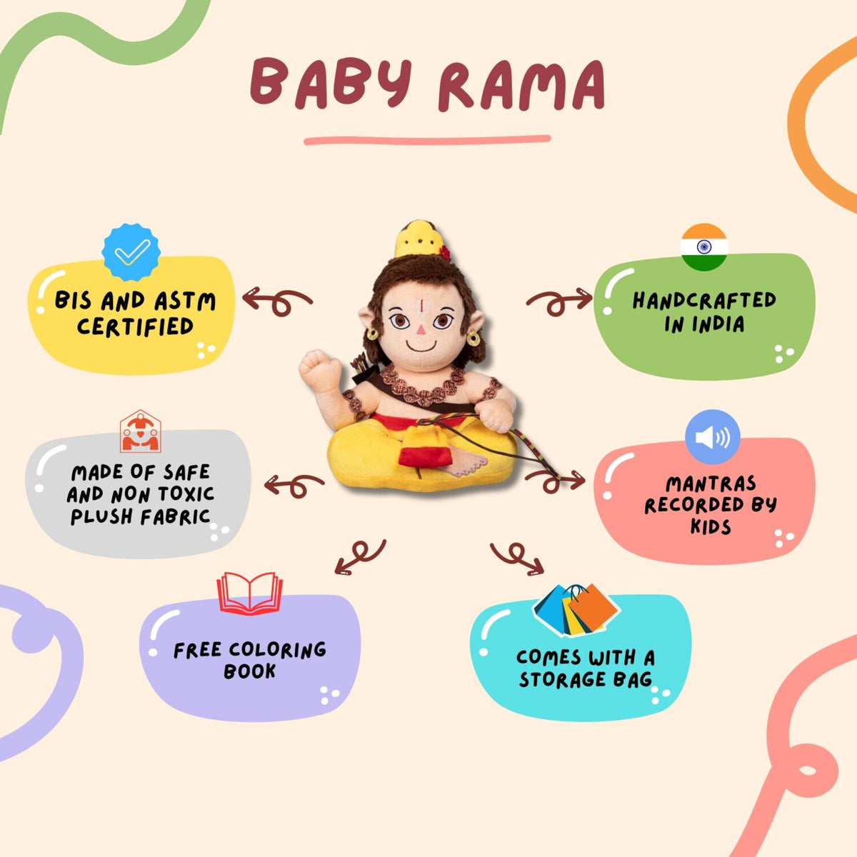Infant Rama Baby Rama Soft Toy Chanting Mantra | Singing Toy for Kids | Baby Rama ...