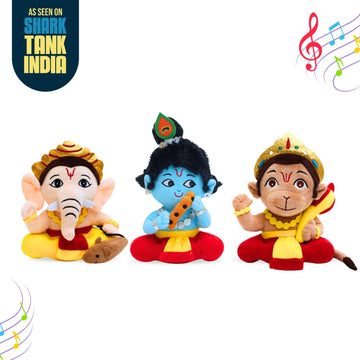 Mantra Chanting Baby Krishna , Baby Ganesha & Baby Hanuman ( Pack of 3 )- Small