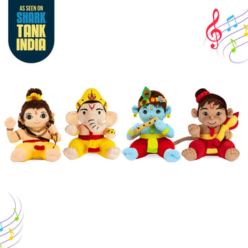 Mantra Chanting Baby Ganesha, Baby Krishna, Baby Hanuman & Baby Rama (Pack of 4)