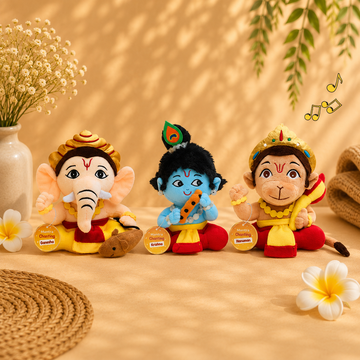Mantra Chanting Baby Krishna , Baby Ganesha & Baby Hanuman ( Pack of 3 )- Small