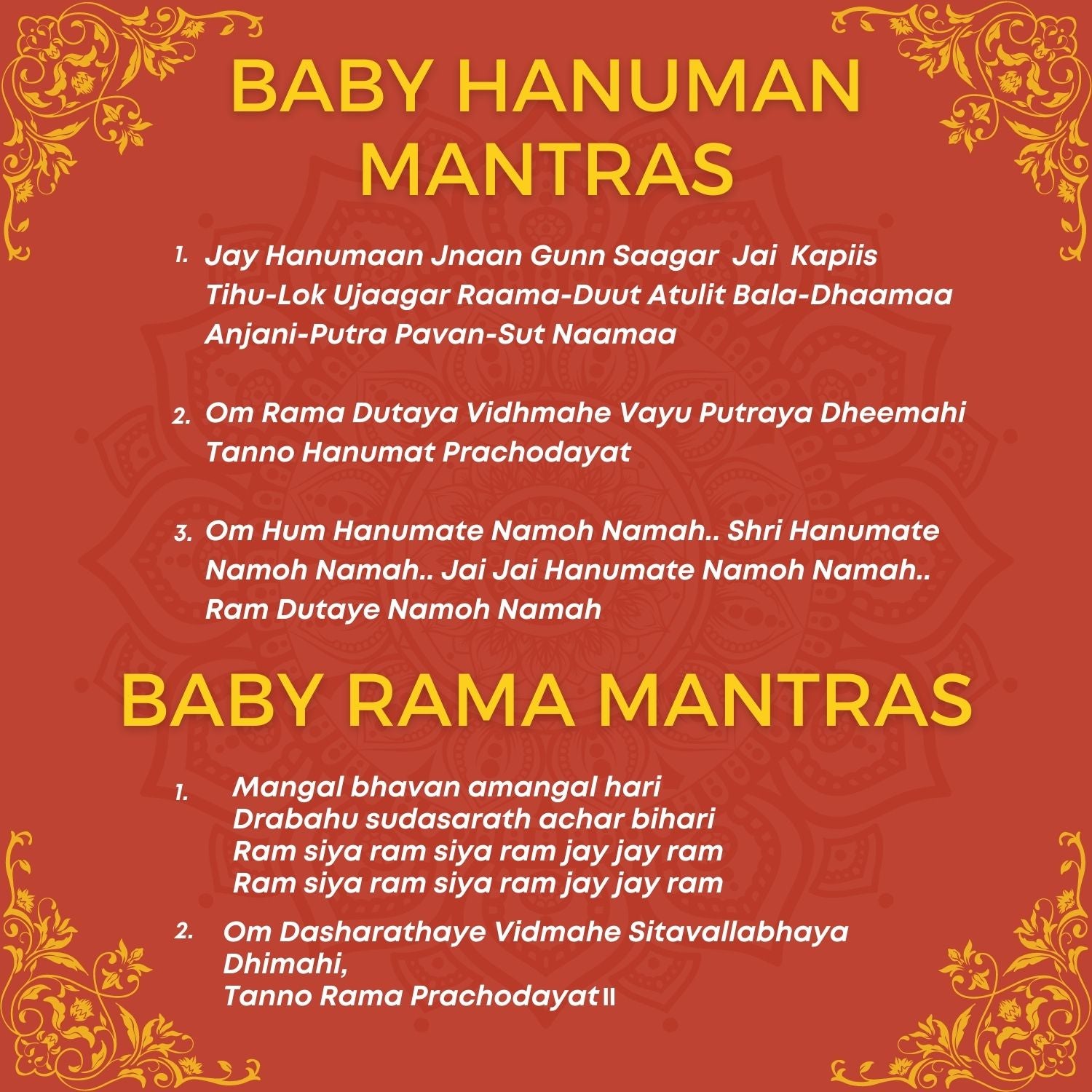 Mantra Chanting Baby Rama Baby Hanuman Combo