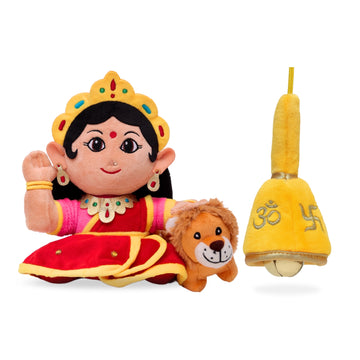 Mantra Chanting Devi Durga (Small) & Pooja Aarti Bell Combo