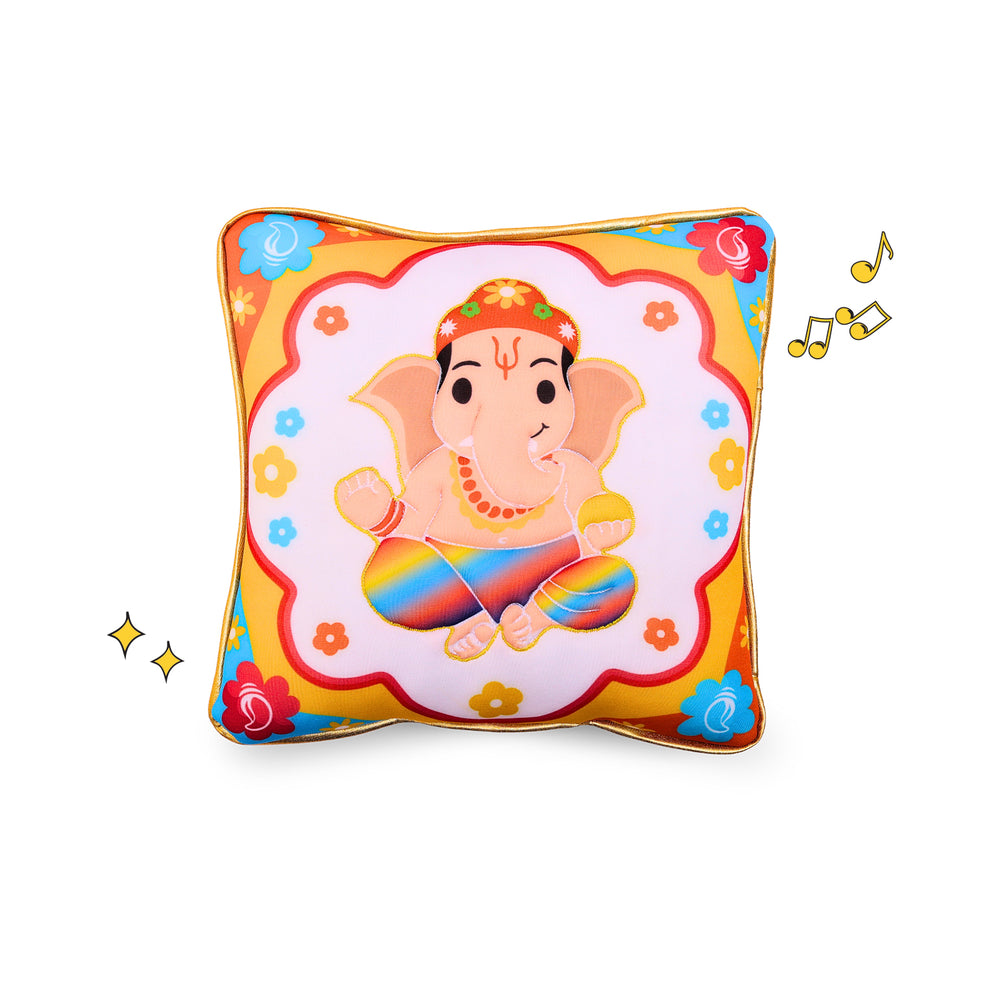 Ganesha Mantra Chanting Plush Pillow (25 cms)