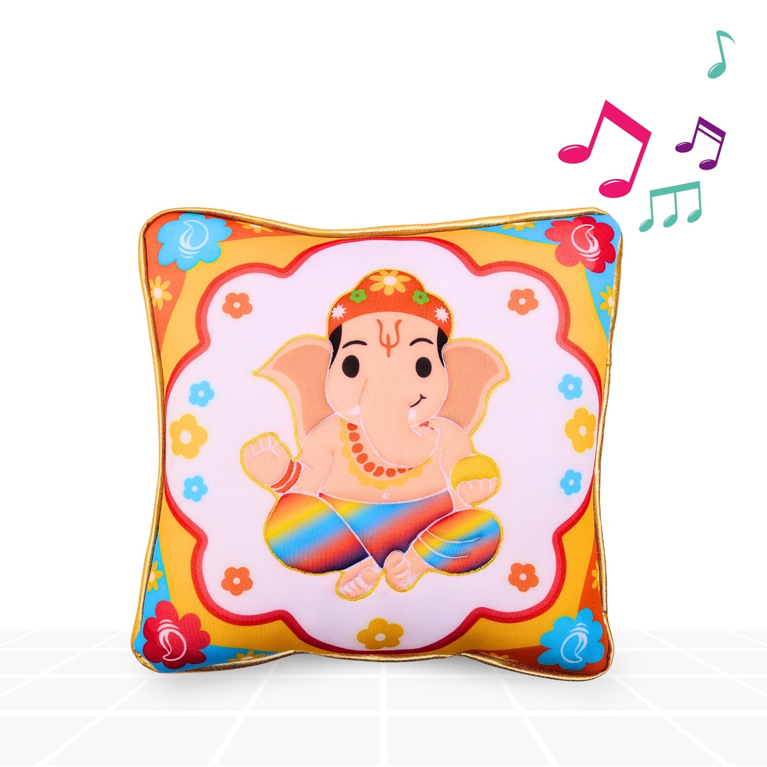 Ganesha Mantra Chanting Plush Pillow (25 cms)