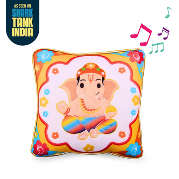 Ganesha Mantra Chanting Plush Pillow (25 cms)