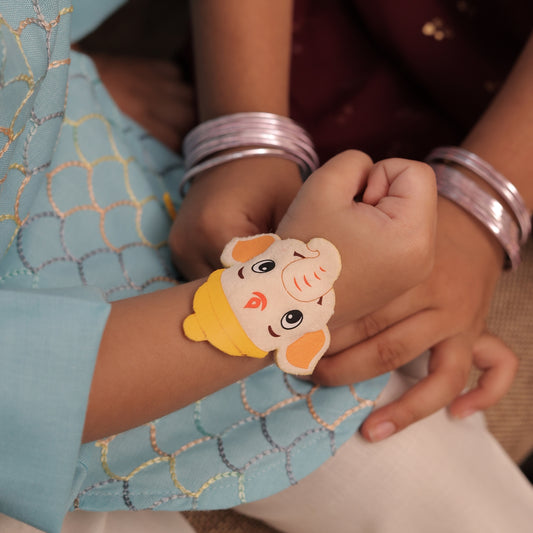 Ganesha Plush Fabric Rakhi
