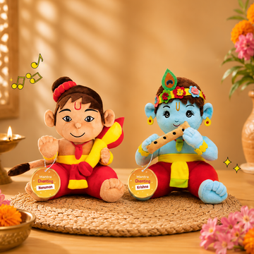 Mantra Chanting Baby Krishna & Baby Hanuman (Pack of 2)- Medium
