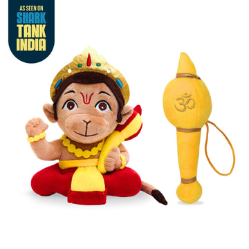 Mantra Chanting Baby Hanuman (Small) and Gada Rattle Combo