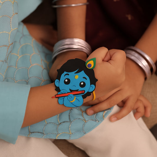 Krishna Plush Fabric Rakhi