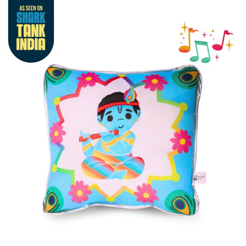 Krishna Mantra Chanting Plush Pillow ( 25 cms)