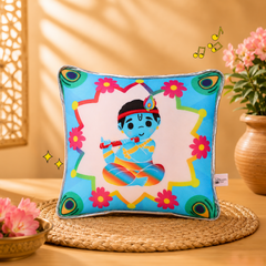Krishna Mantra Chanting Plush Pillow ( 25 cms)