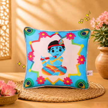 Krishna Mantra Chanting Plush Pillow ( 25 cms)