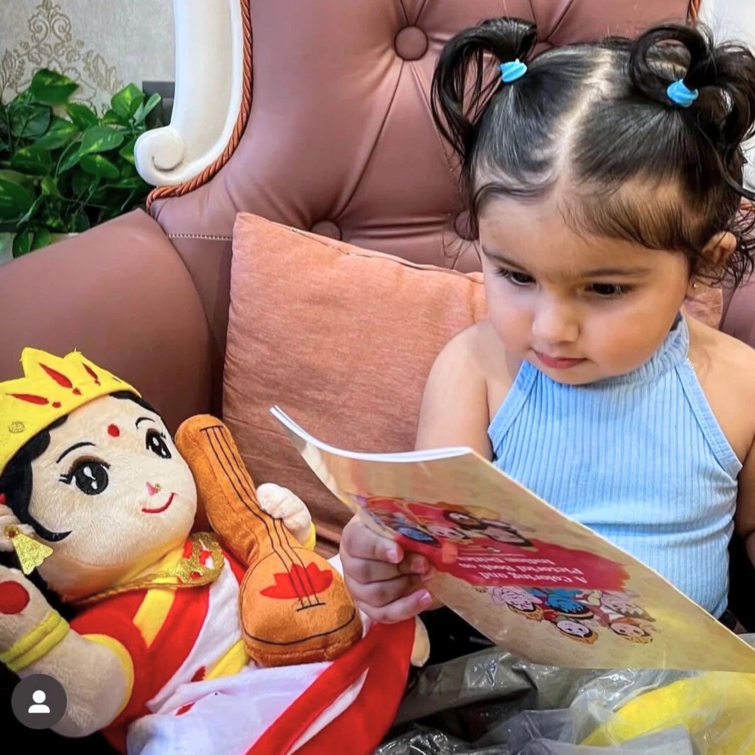 Saraswati Devi Plush toy with baby girl