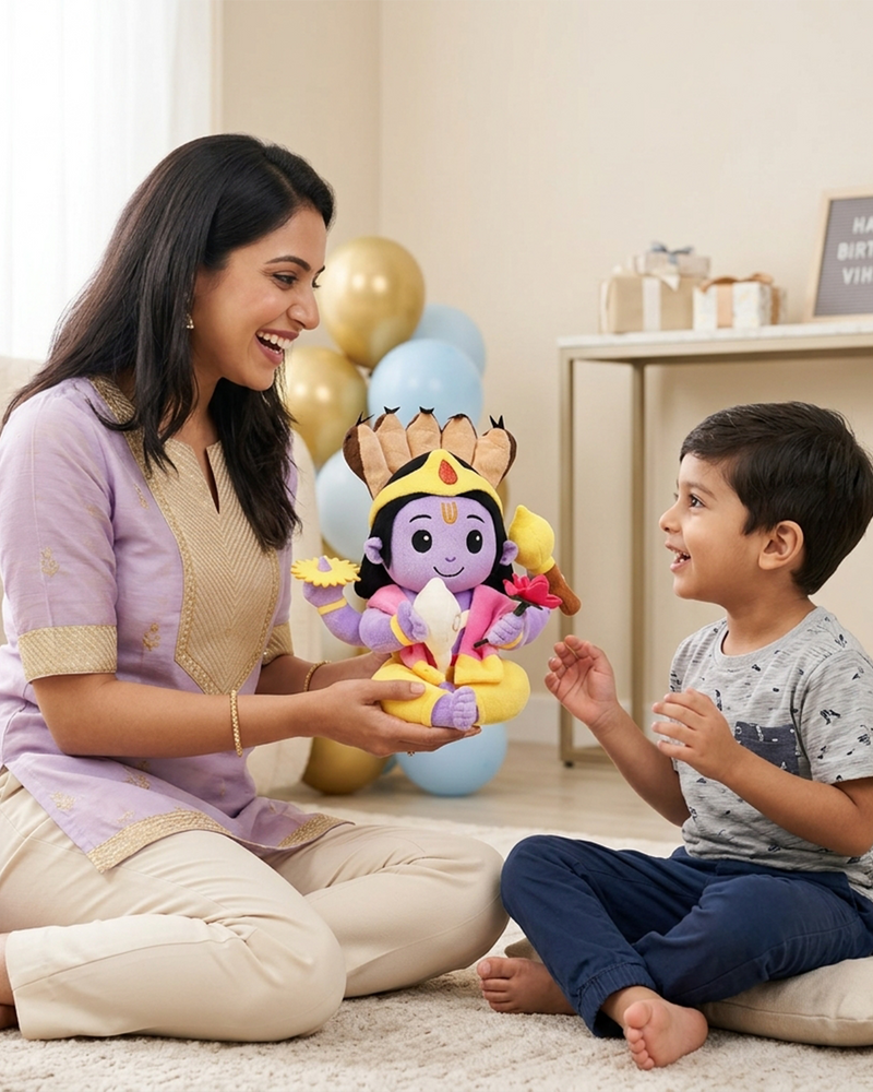 Customer with Mantra Chanting Lord Vishnu