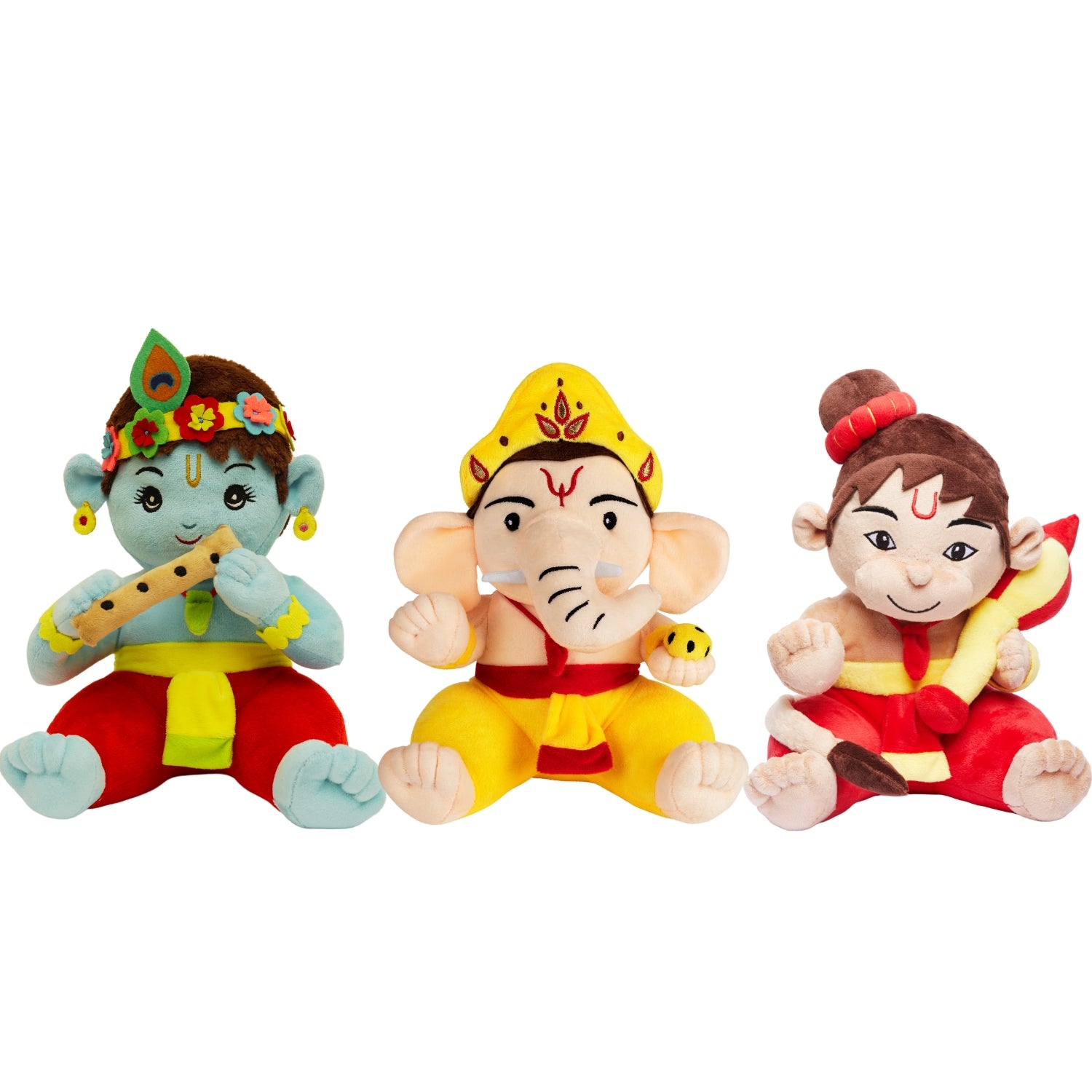 Mantra Chanting Baby Krishna, Baby Ganesha & Baby Hanuman (Pack of 3)- Medium