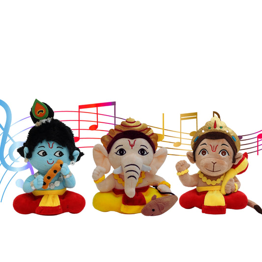 Mantra Chanting Baby Krishna , Baby Ganesha & Baby Hanuman ( Pack of 3 )- Small