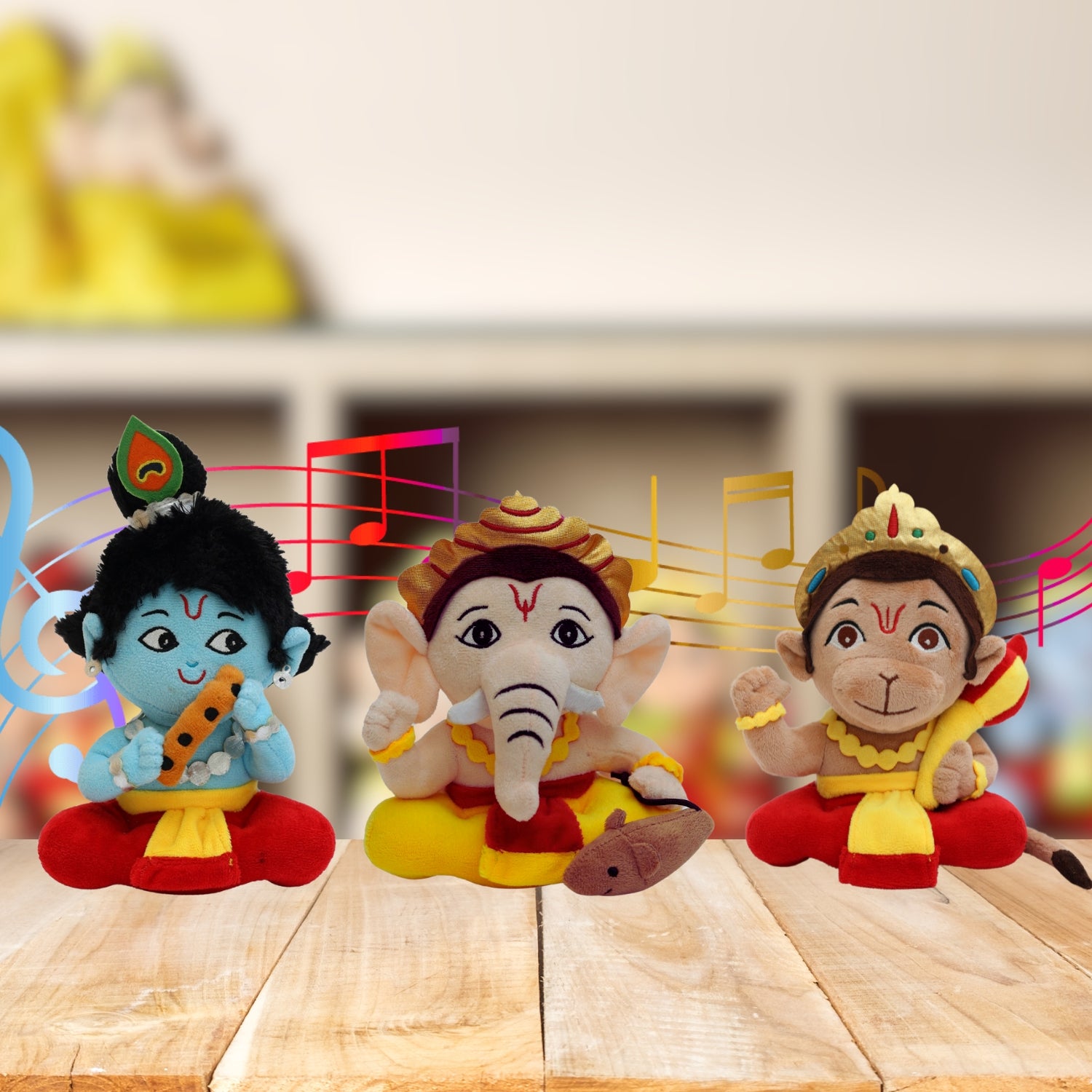 Mantra Chanting Baby Krishna , Baby Ganesha & Baby Hanuman ( Pack of 3 )- Small