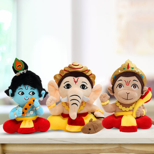 Mantra Chanting Small Baby Krishna , Baby Ganesha & Baby Hanuman ( Pack of 3 )