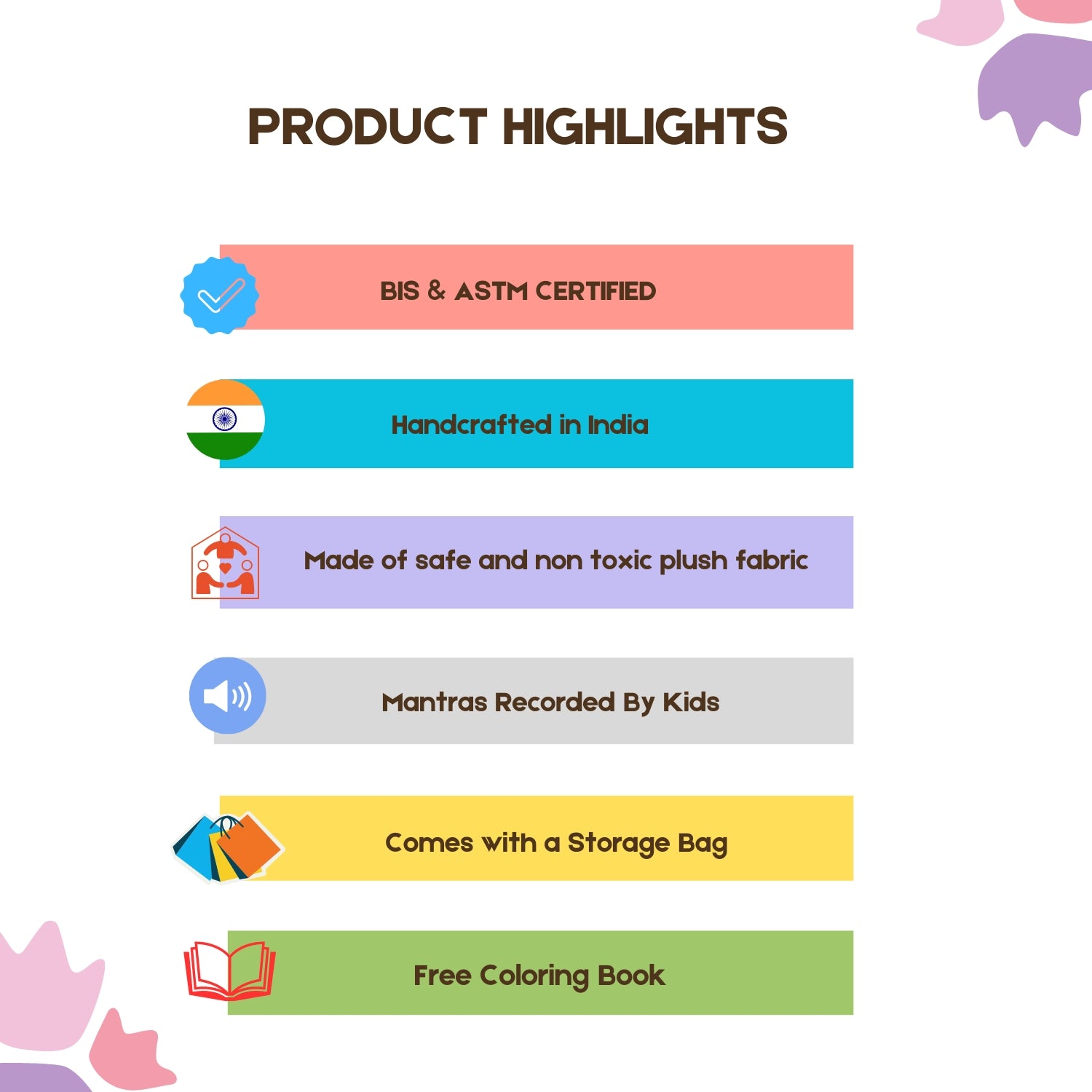 Product highlights for pack of 4