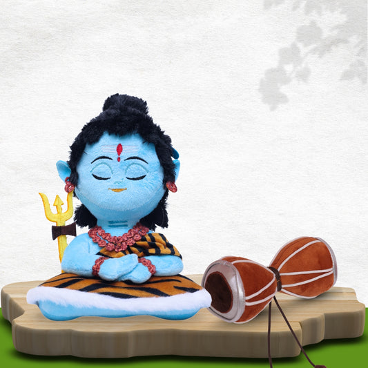 Mantra Chanting Baby Shiva (Small) and Damru Rattle Combo