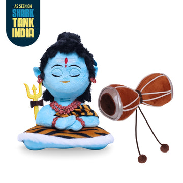 Mantra Chanting Baby Shiva (Small) and Damru Rattle Combo