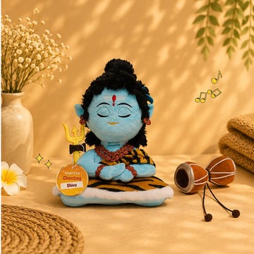 Mantra Chanting Baby Shiva (Small) and Damru Rattle Combo