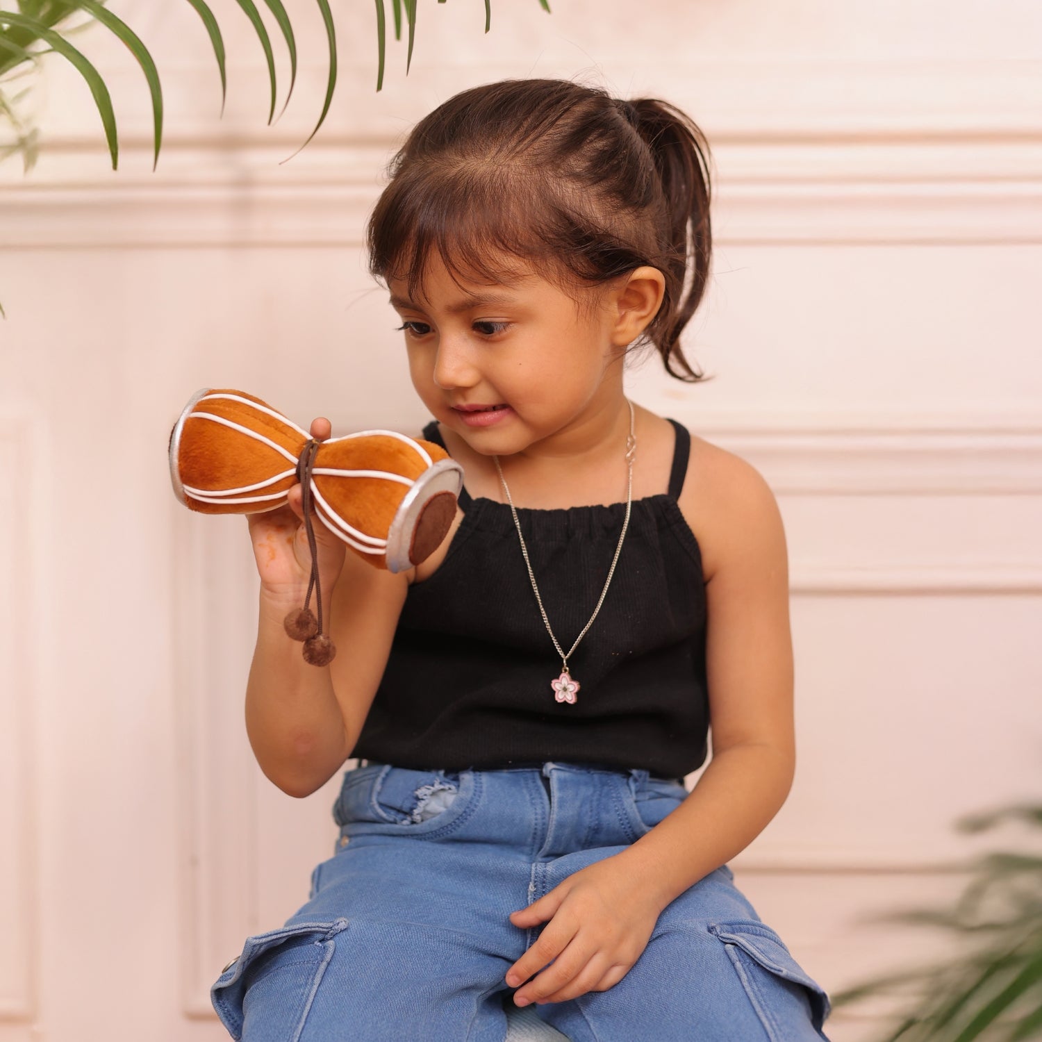 Shop handcrafted wooden baby musical toy 7 cm damru