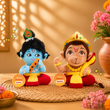 Mantra Chanting Baby Krishna & Baby Hanuman (Pack of 2)-Small