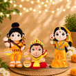 Ram Darbar Combo (Small) - Lord Rama & Devi Sita Duo with Mantra Chanting Baby Hanuman