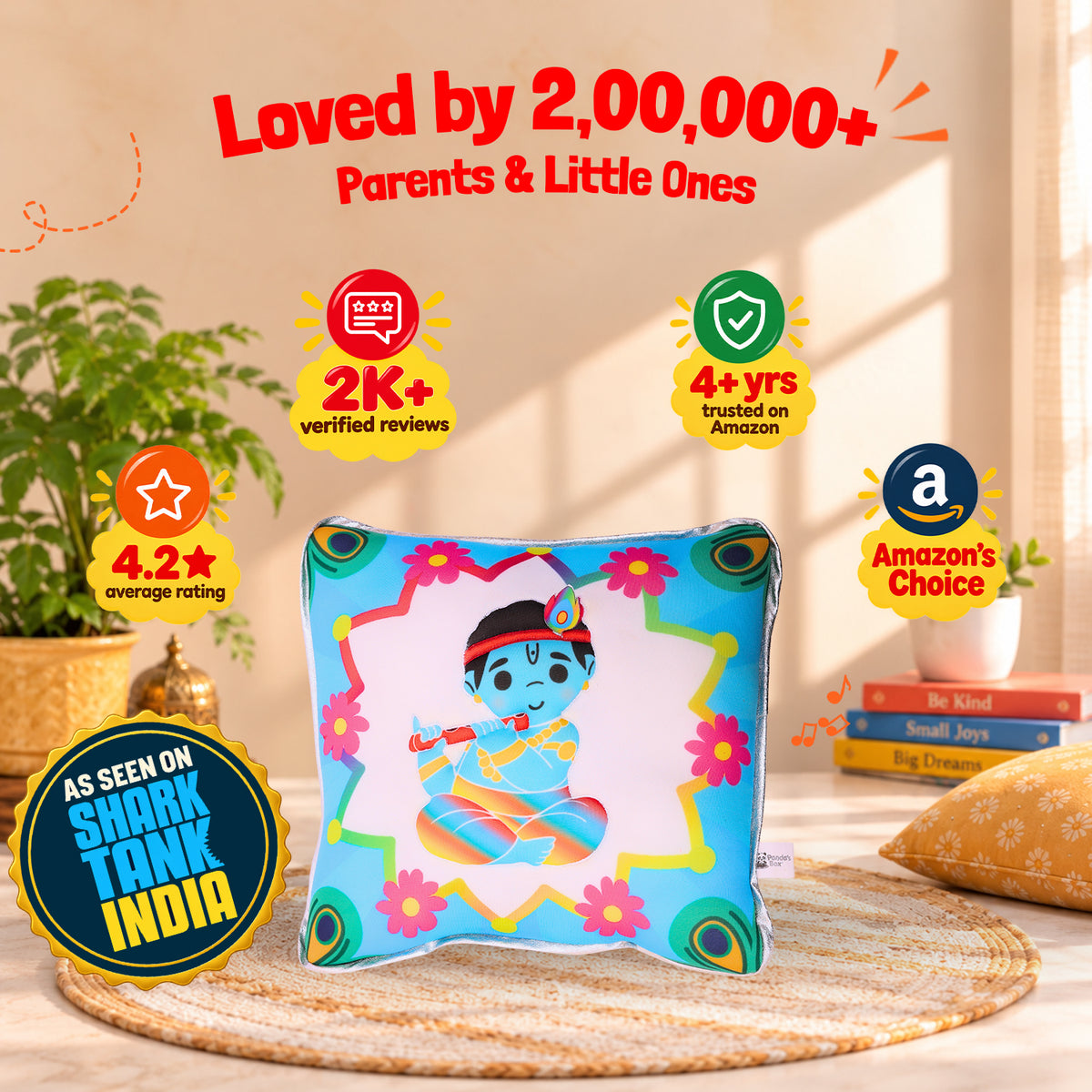 Krishna Mantra Chanting Plush Pillow - image 3