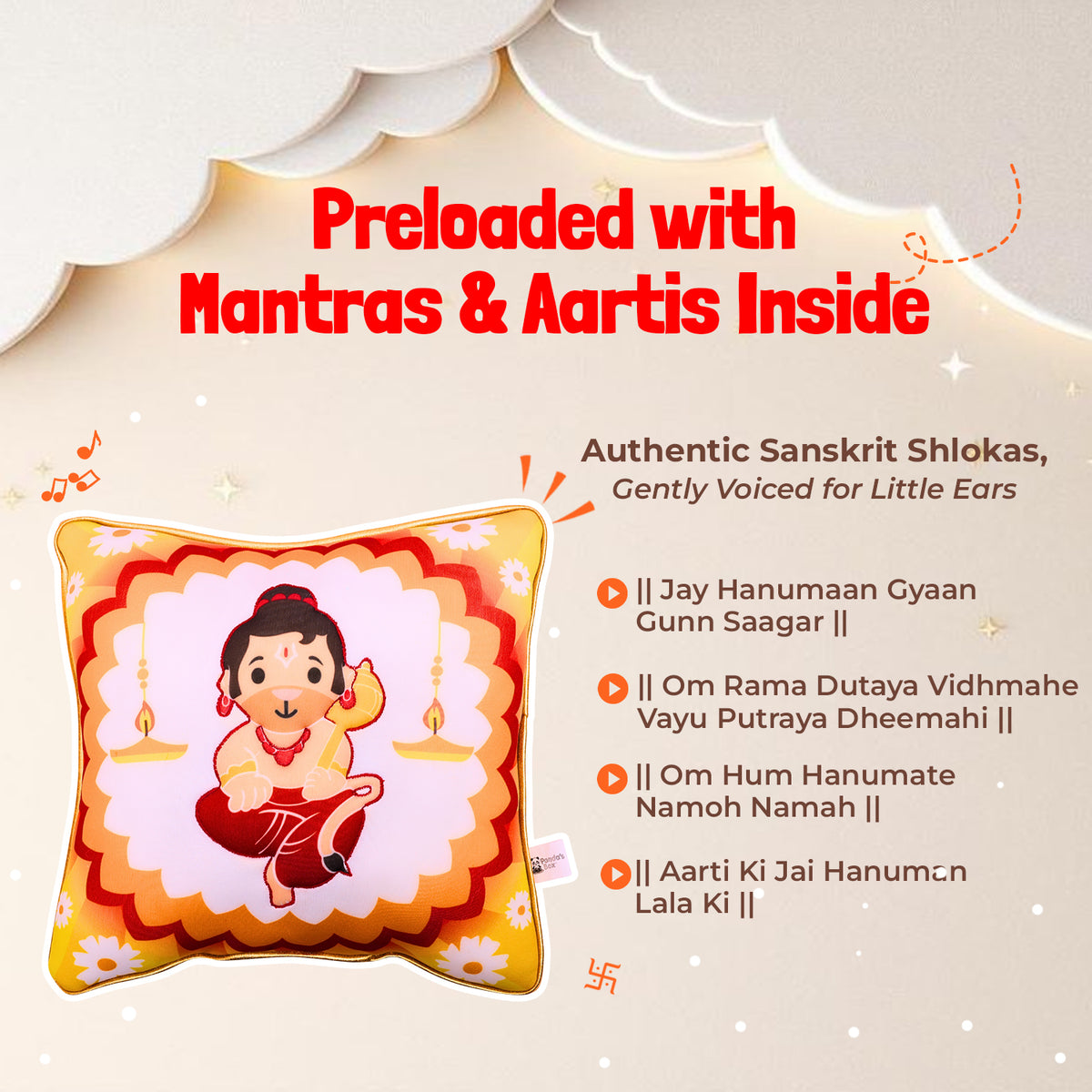 Hanuman Mantra Chanting Plush Pillow - image 4