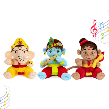 Mantra Chanting Baby Krishna, Baby Ganesha & Baby Hanuman (Pack of 3)- Medium