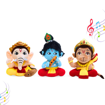 Mantra Chanting Baby Krishna , Baby Ganesha & Baby Hanuman ( Pack of 3 )- Small