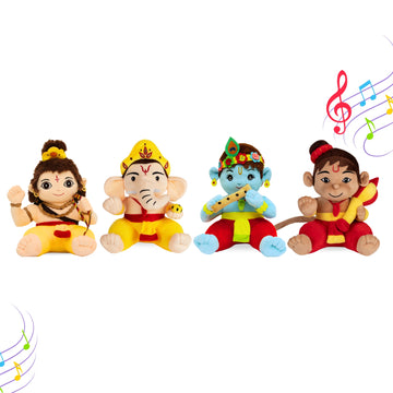 Mantra Chanting Baby Ganesha, Baby Krishna, Baby Hanuman & Baby Rama (Pack of 4)